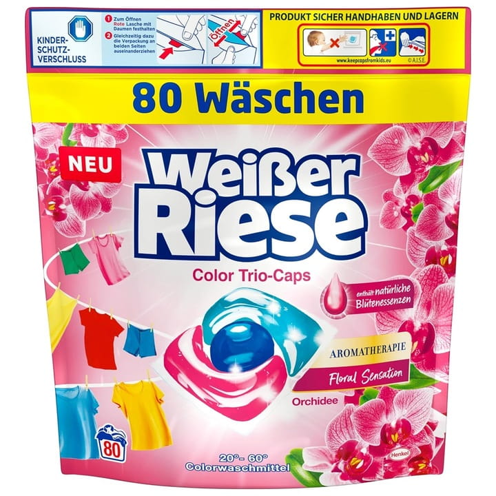 Levně Weisser Riese Trio Caps Orchidej 80 ks Kapsle na praní barev