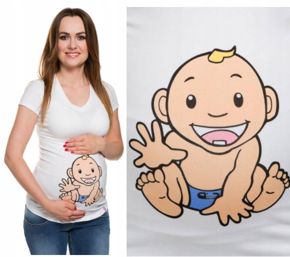 

My Tummy T-shirt Ciążowy Mama Nadruk Chłopiec S