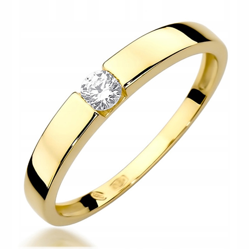 Zlatý Prstýnek Brylant 0.12 ct 585