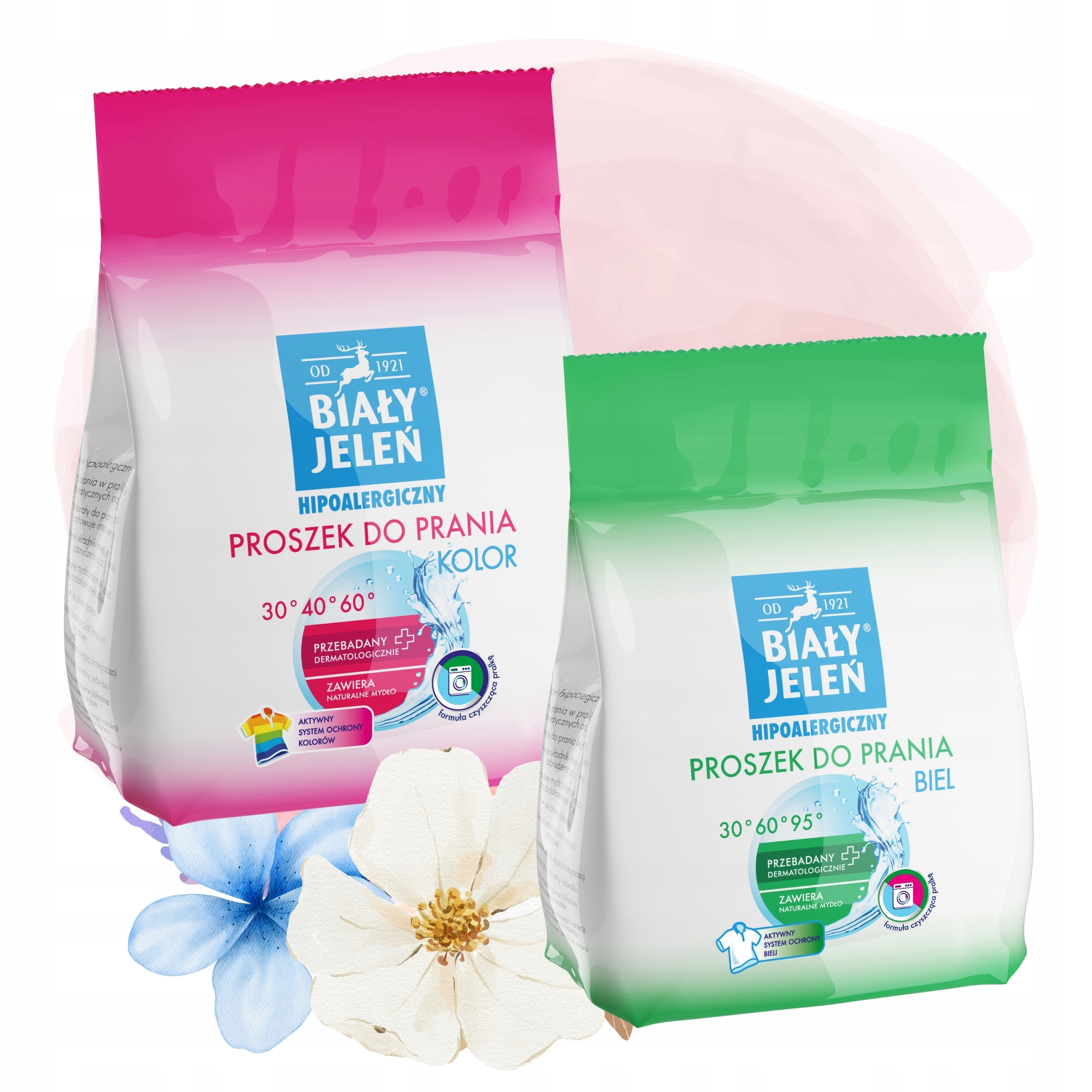 Levně Prášek na praní Biały Jeleń Hypoalergenní 1,5 kg, sada 2 kusů
