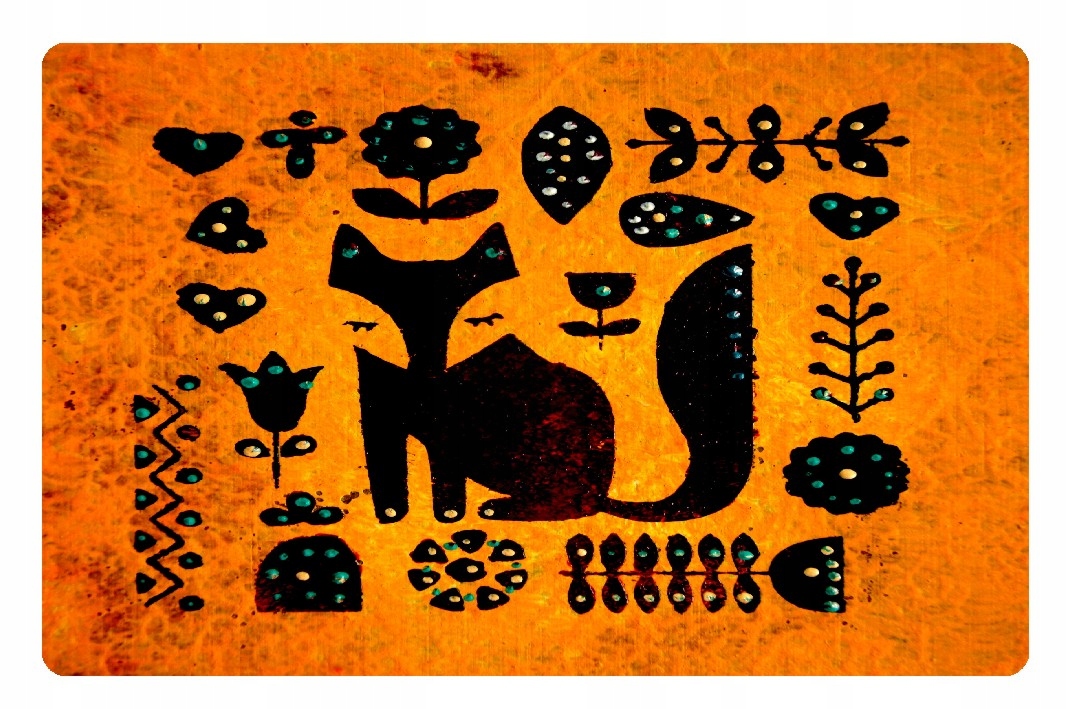 

Magnes na lodówkę folkowy lis królik zajączek