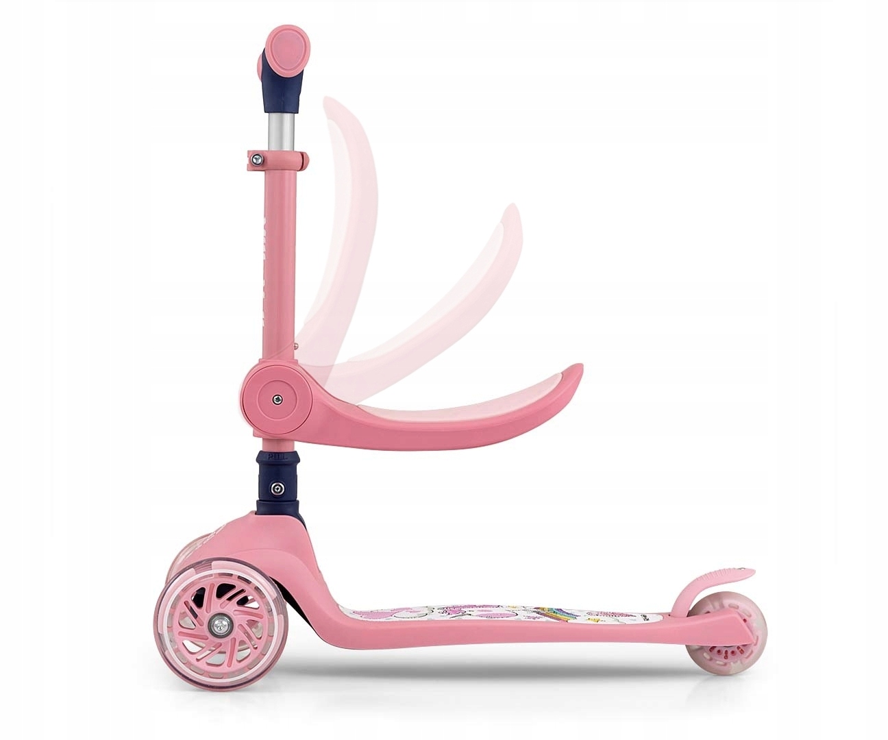 Hulajnoga trójkołowa dla dzieci koła Led Scooter Milly Mally Fuzzy Pink