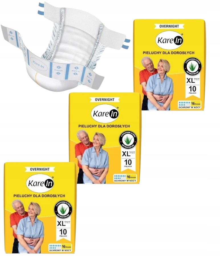 Pieluchy Pampersy Dla Dorosłych Karein Overnight XL 30 Sztuk