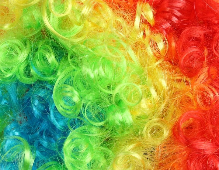 Peruka Afro Clown Klauna Kolorowa + Nos EAN (GTIN) 5900291545943