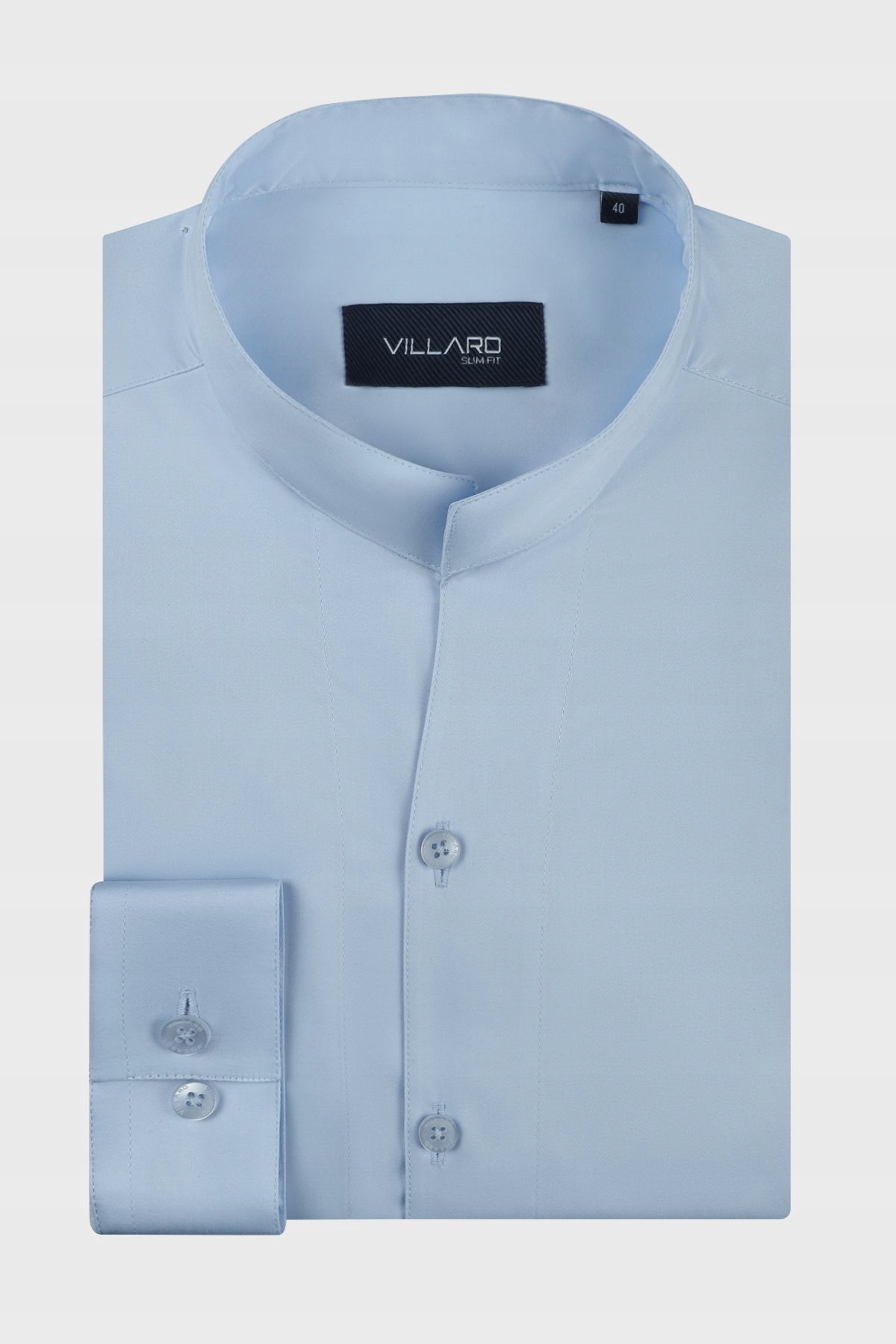 Modrá pánská košile stojáček 39-176/182 Slim Fit