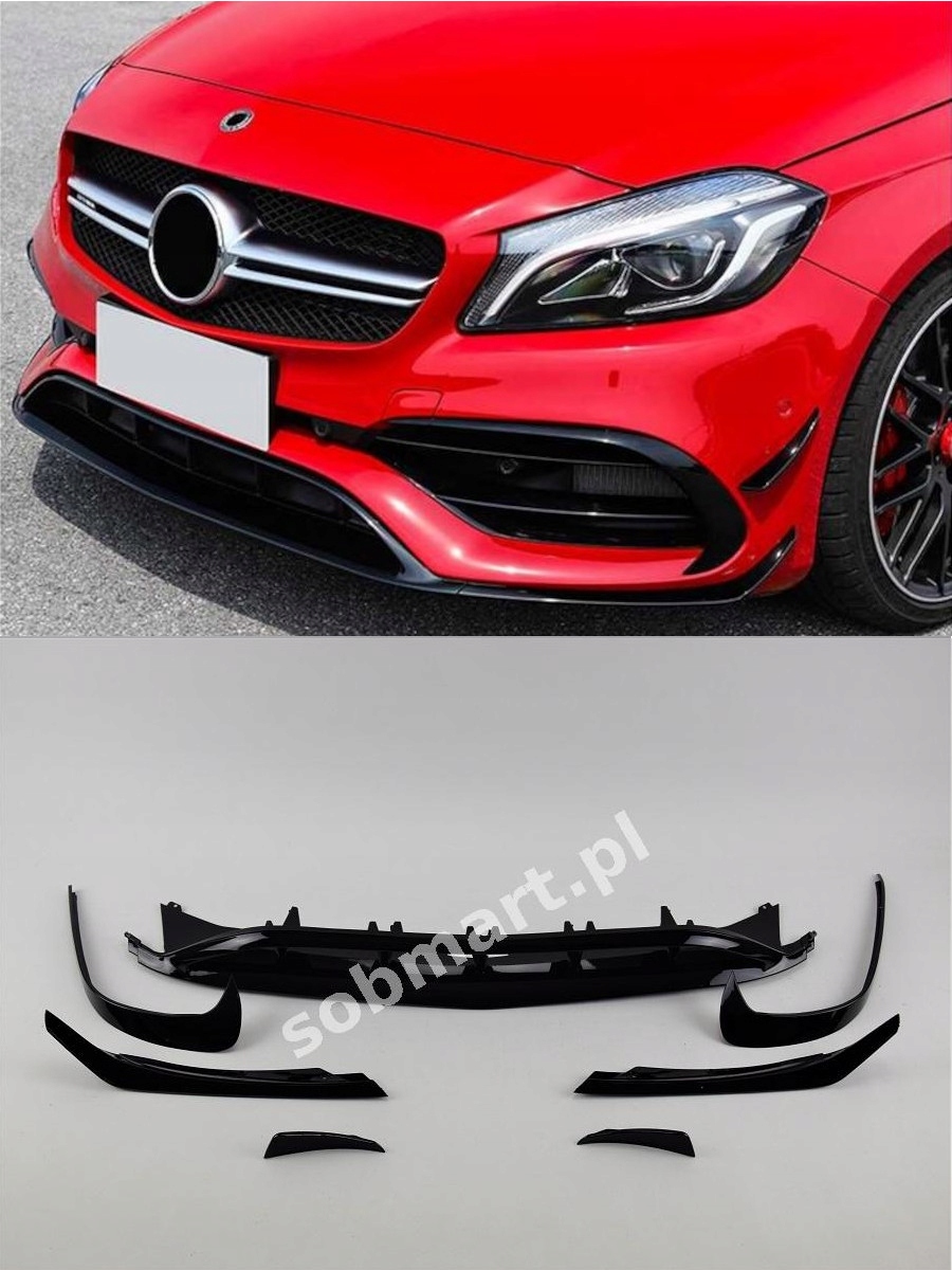 FBS-MW176-ABS-01 - Mercedes A W176 2015-18 спойлер передний спойлер ABS