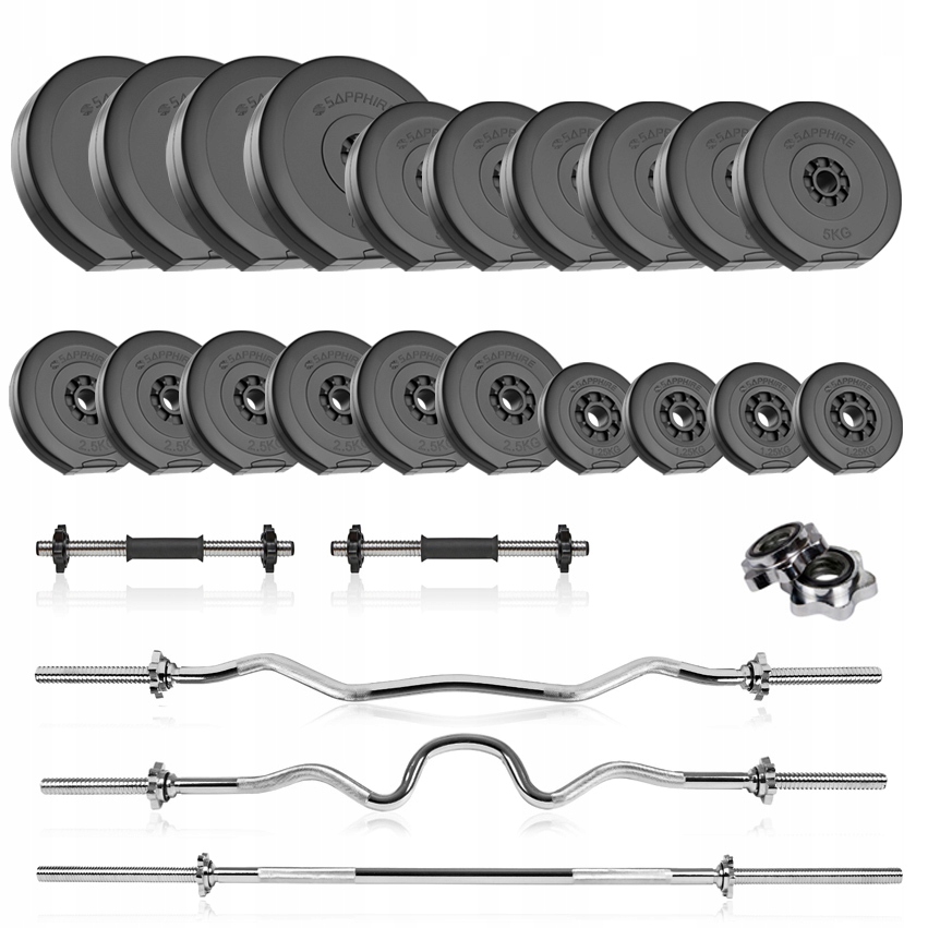 Sztanga 106KG Zestaw siłownia Z Obciążeniem ciężary Z 4 Gryfami hantle Gryf