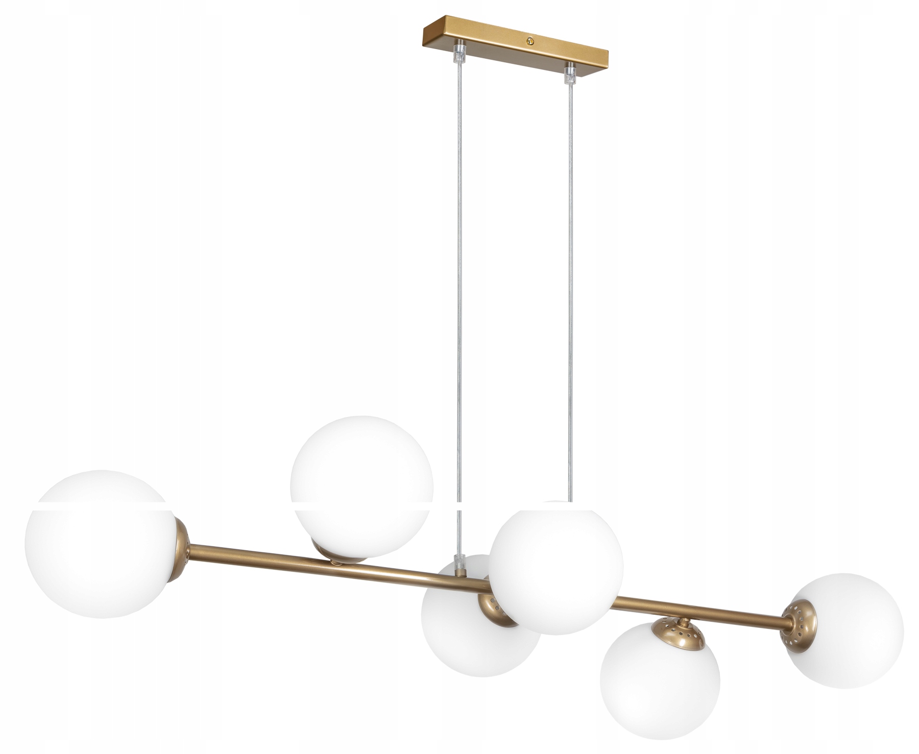 Závesná lampa biela sklenená 6-bodová E27 moderná