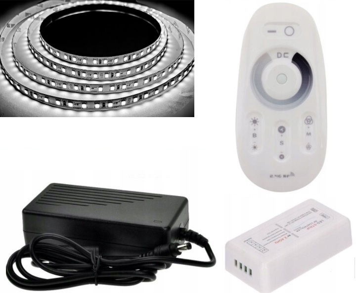 ZESTAW 3m TASMA 360 LED BIALY ZIMNY 2835 PILOT +