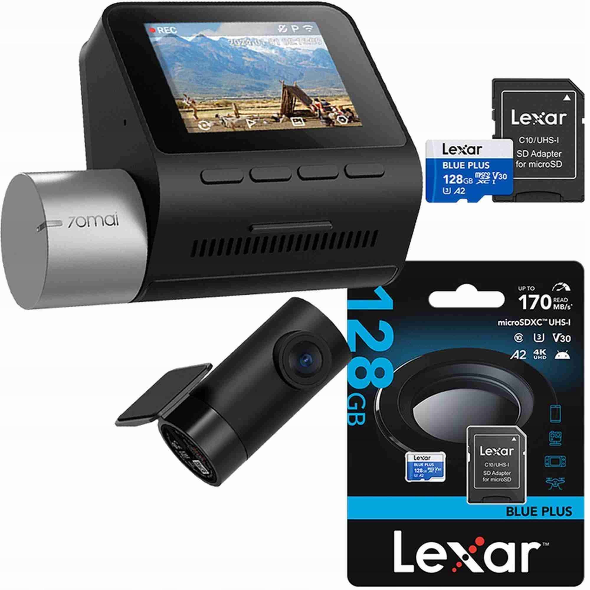 Wideorejestrator 70mai A510 kamera tylna Full Hd karta 128GB