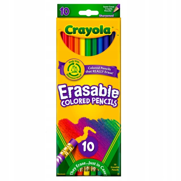 

Crayola Ścieralne kredki ołówkowe z gumką 10 szt