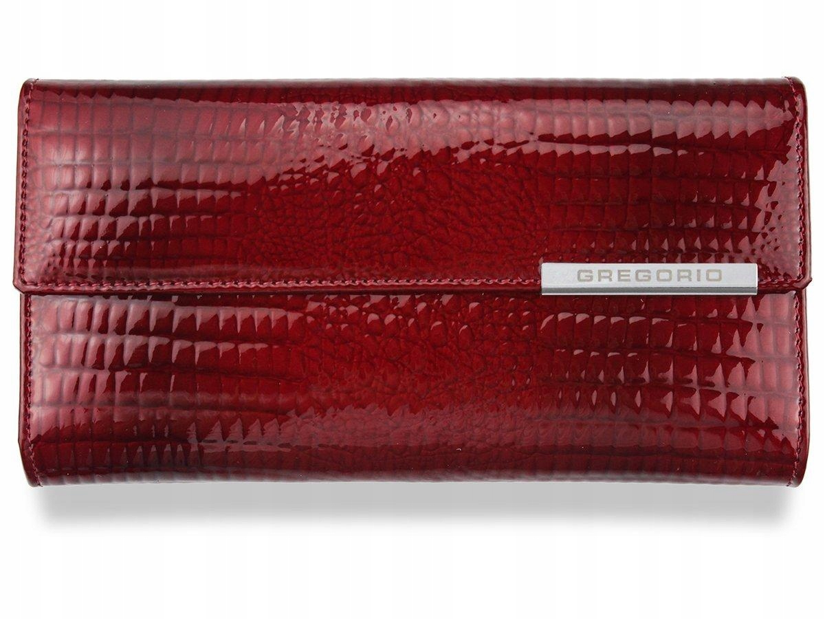 LAKIEROWANY DAMSKI PORTFEL ZATRZASK+BIGIEL SKÓRA