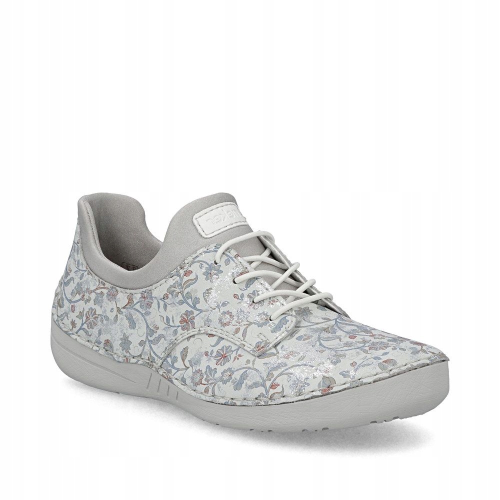 Rieker półbuty damskie wielokolorowe na płaskim loafersy sneakersy