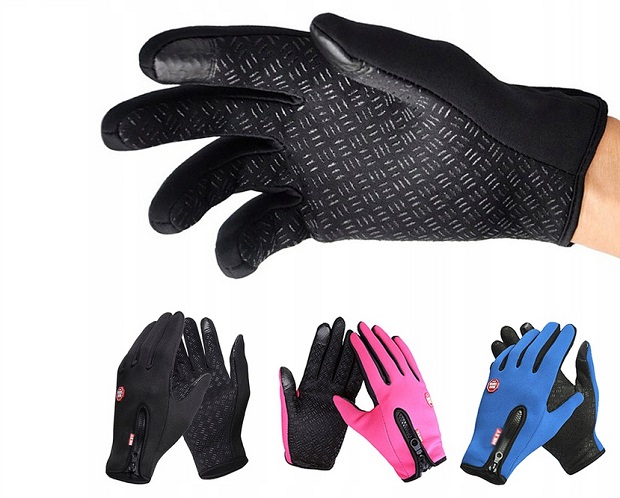 RĘKAWICE ZIMOWE RĘKAWICZKI SPORTOWE XL DOTYKOWE ROWER BIEGANIE UNIWERSALNE Typ pięciopalczaste