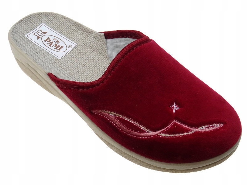 

Kapcie pantofle Lniane Pami 025 bordowe 36