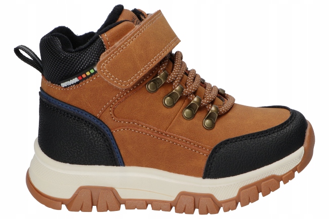 AMERICAN CLUB XD144 OCIEPLANE TRZEWIKI BUTY ZIMOWE NA RZEP I SUWAK CAMEL 30 Rozmiar (new) 30