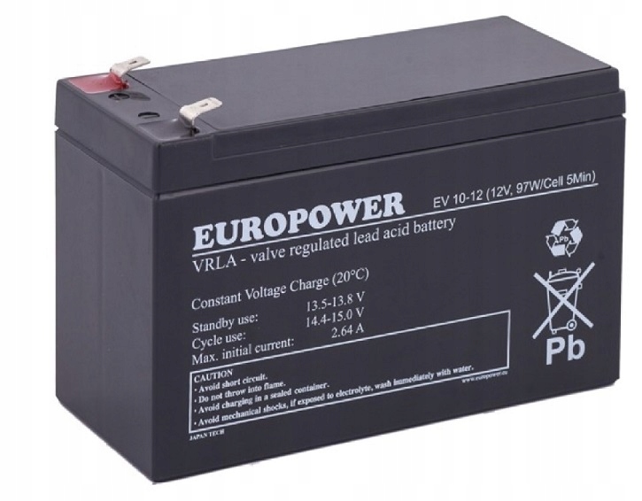 

Akumulator Europower Ev 10Ah 12V Autko Zabawki