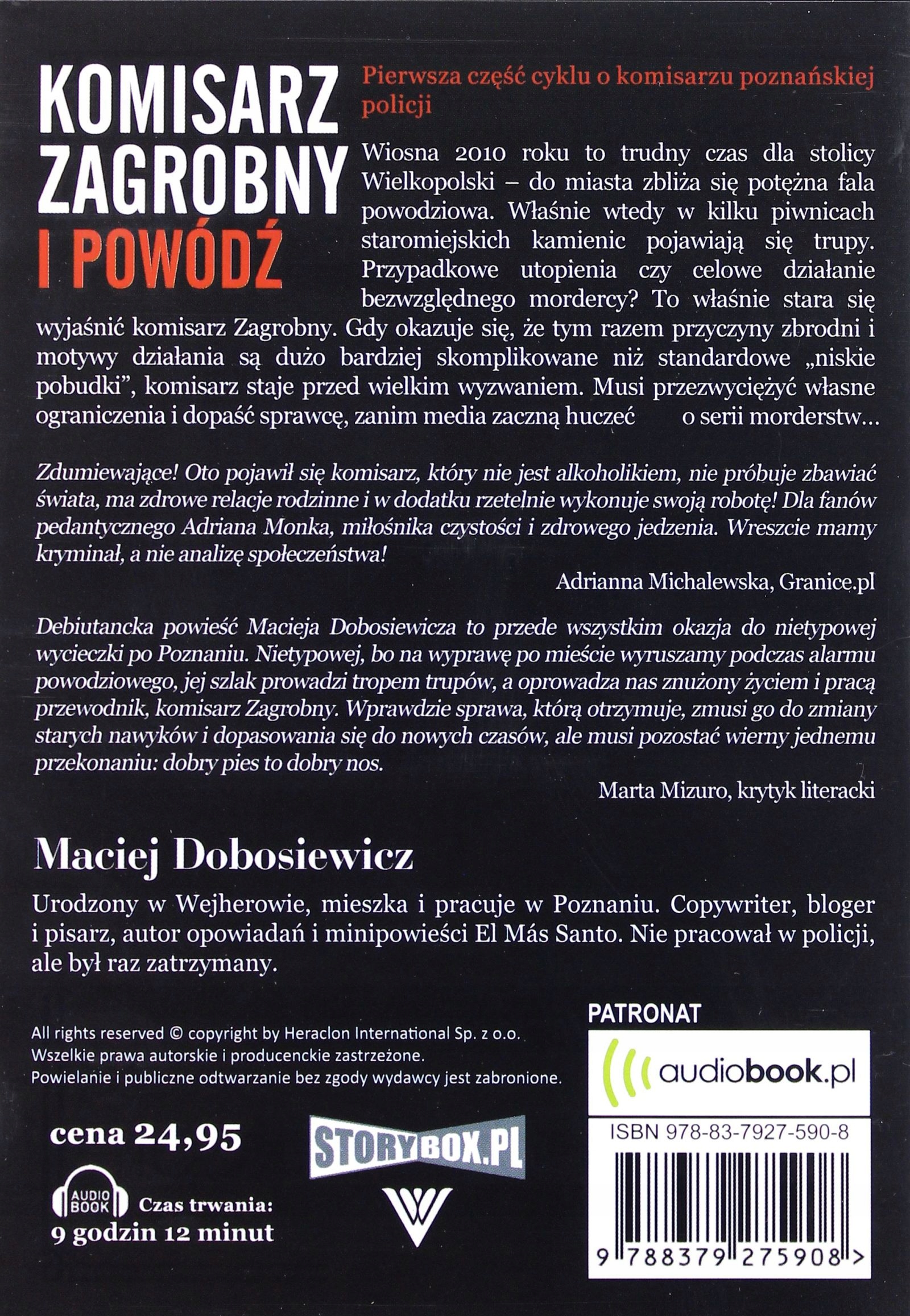 KOMISARZ ZAGROBNY I POWÓDŹ - MACIEJ DOBOSIEWICZ [AUDIOBOOK] Stan opakowania oryginalne
