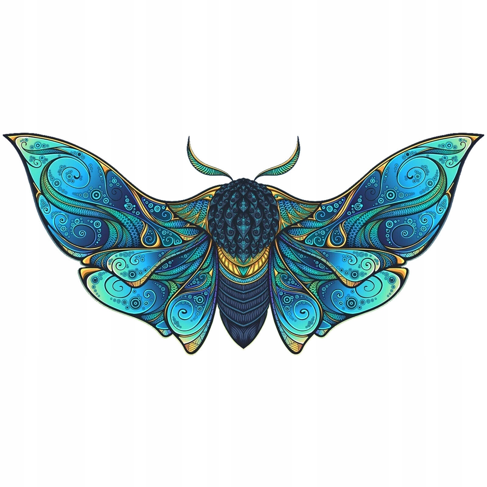 PUZZLE DREWNIANE DLA DOROSŁYCH DUŻE NA PREZENT MOTYL W DREWNIANYM PUDEŁKU Liczba elementów 180