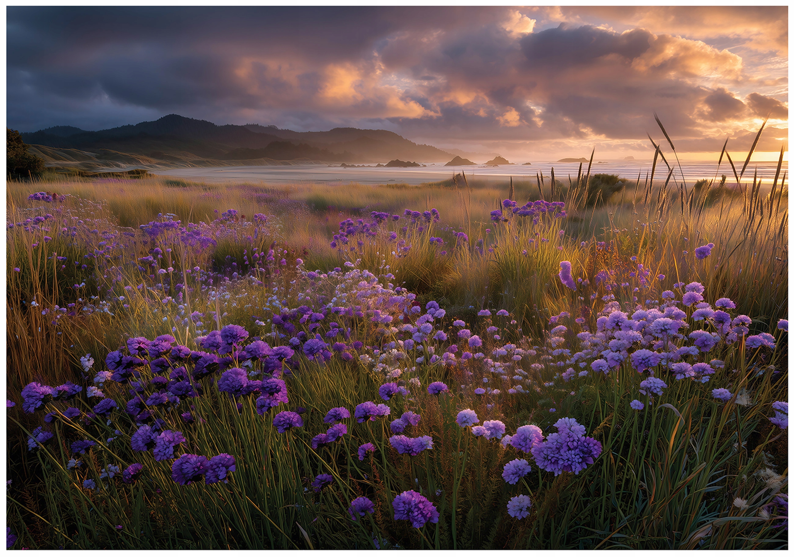 Fototapeta Fialové Pole Květiny Tapeta Do Předsíně Obývacího Pokoje Kanceláře 200x140