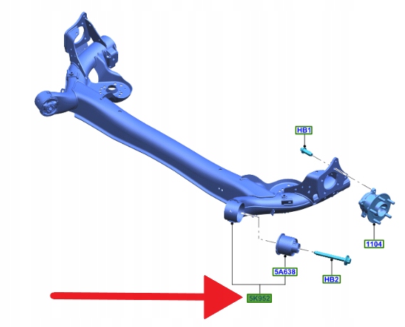BELKA OŚ TYŁ FORD FOCUS Mk4 2018- OE 2540216 _ JX61-5K952-AEG