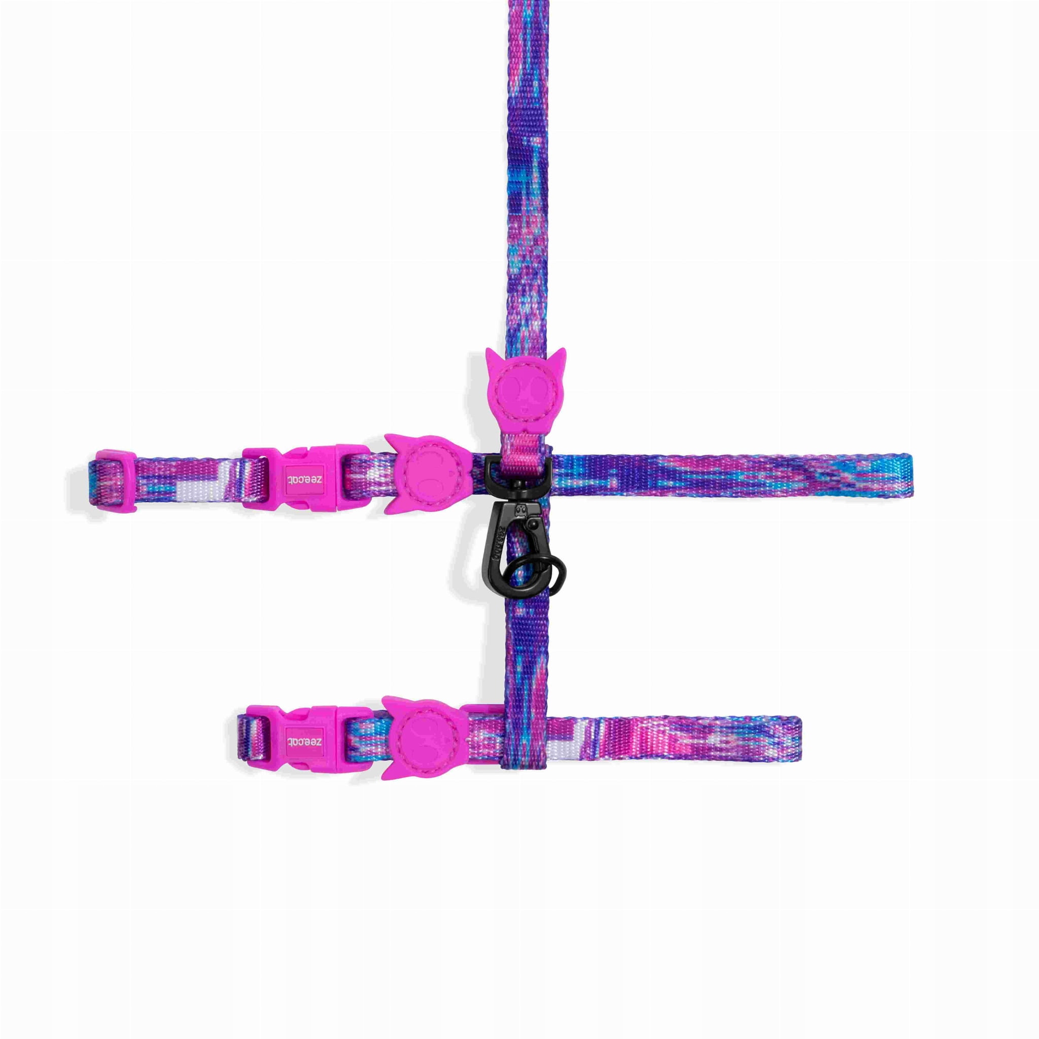 Levně Zee Cat Postroj a vodítko pro kočky Glitch Error 502