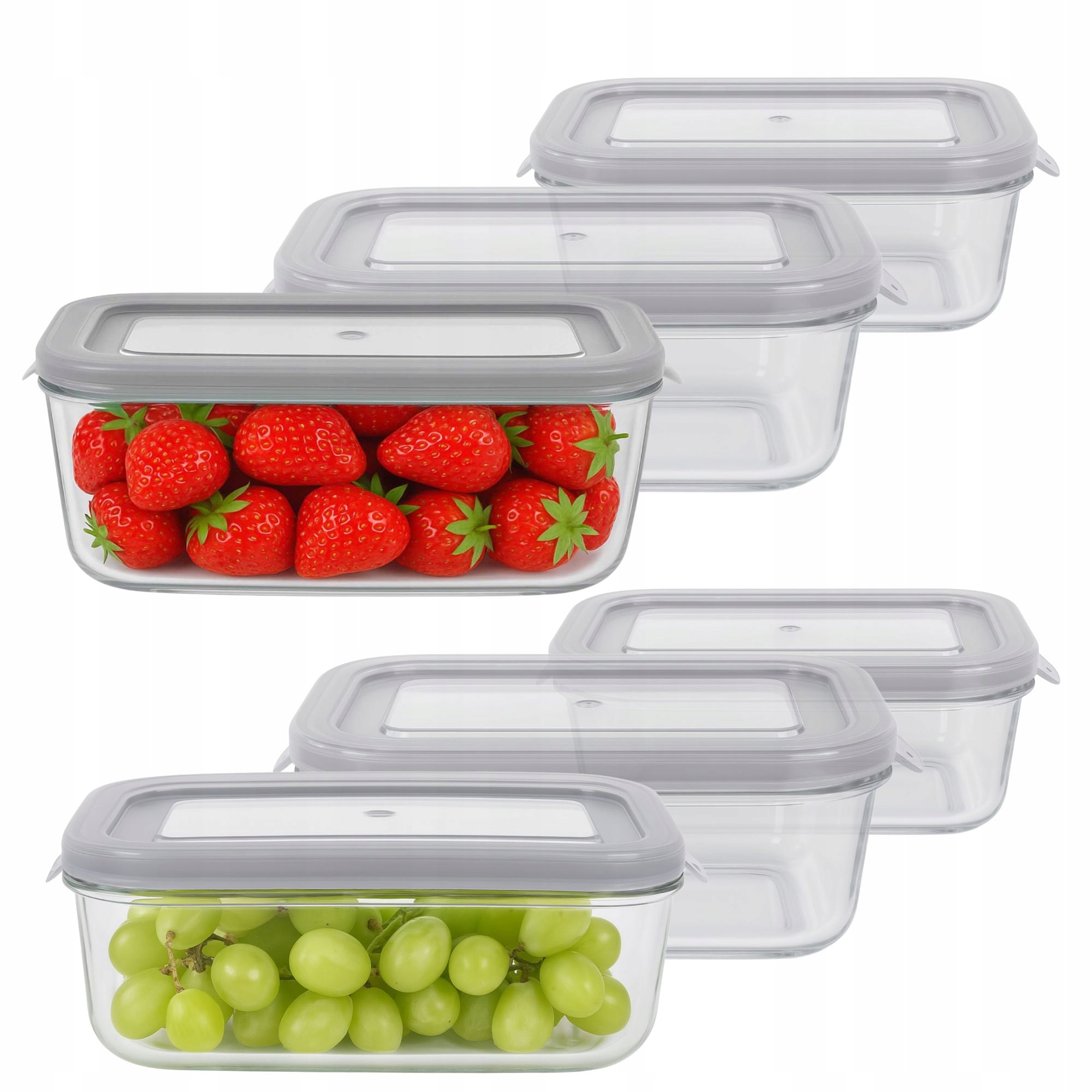 Skleněné Nádoby Na Potraviny Hermetický Set Lunchbox Fresh 6 Ks