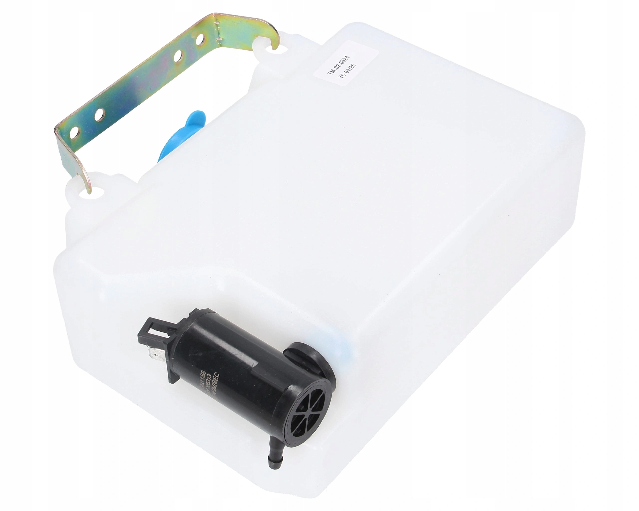 nádrž na kapalinu ostřikovačů traktoru, bagru 2,2 l s rukojetí a pumpou 24 V