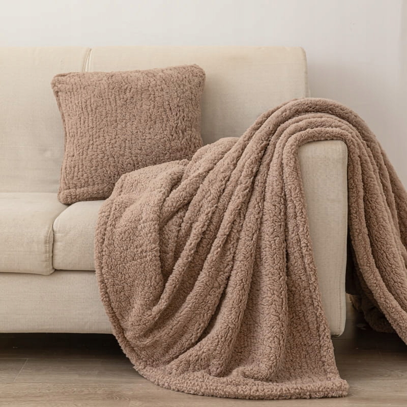 Deka na křeslo Dreamy boucle 80x160 hnědá měkká bukla+beránek