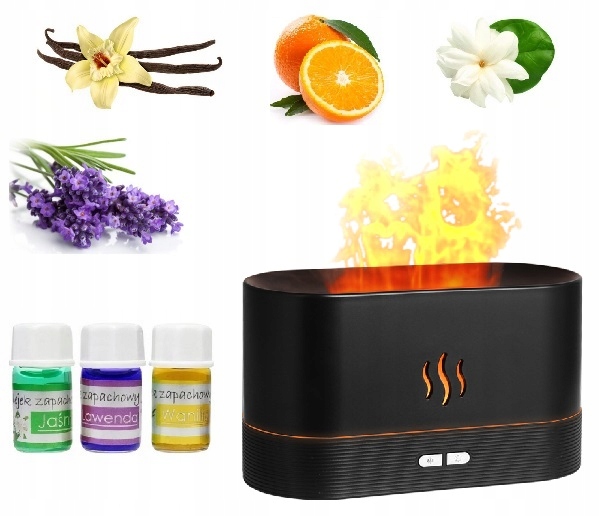 

Nawilżacz Powietrza Dyfuzor Kominek PŁOMIEŃ+Olejki