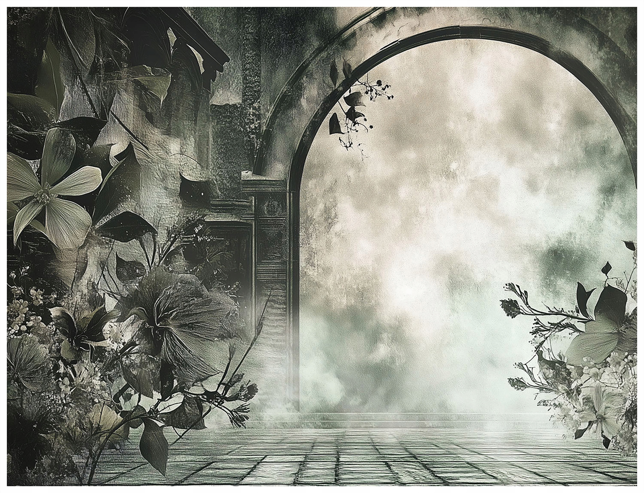 Fototapeta Listy Vintage Betón Imitácia Do Predsiene Tapeta 350x250