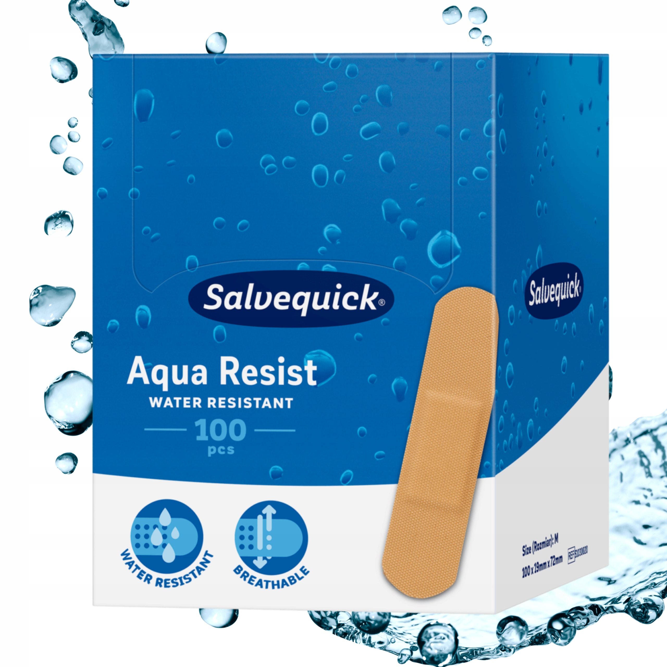 PLASTRY ZESTAW 100SZT WODOODPORNY 72 * 19 PLASTER SALVEQUICK M