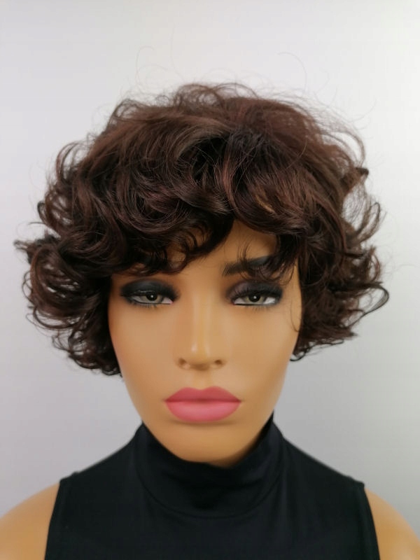 Paruka Barbara dámská rozjasněná mahagonová krátká kudrnatá-Nessaja wigs shop