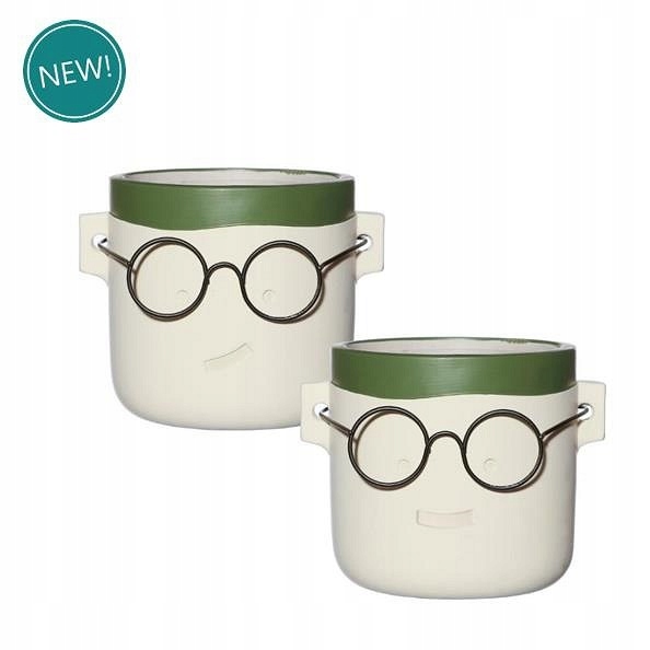 

Doniczka Osłonka Twarz 10cm Metalowe Okulary Harry