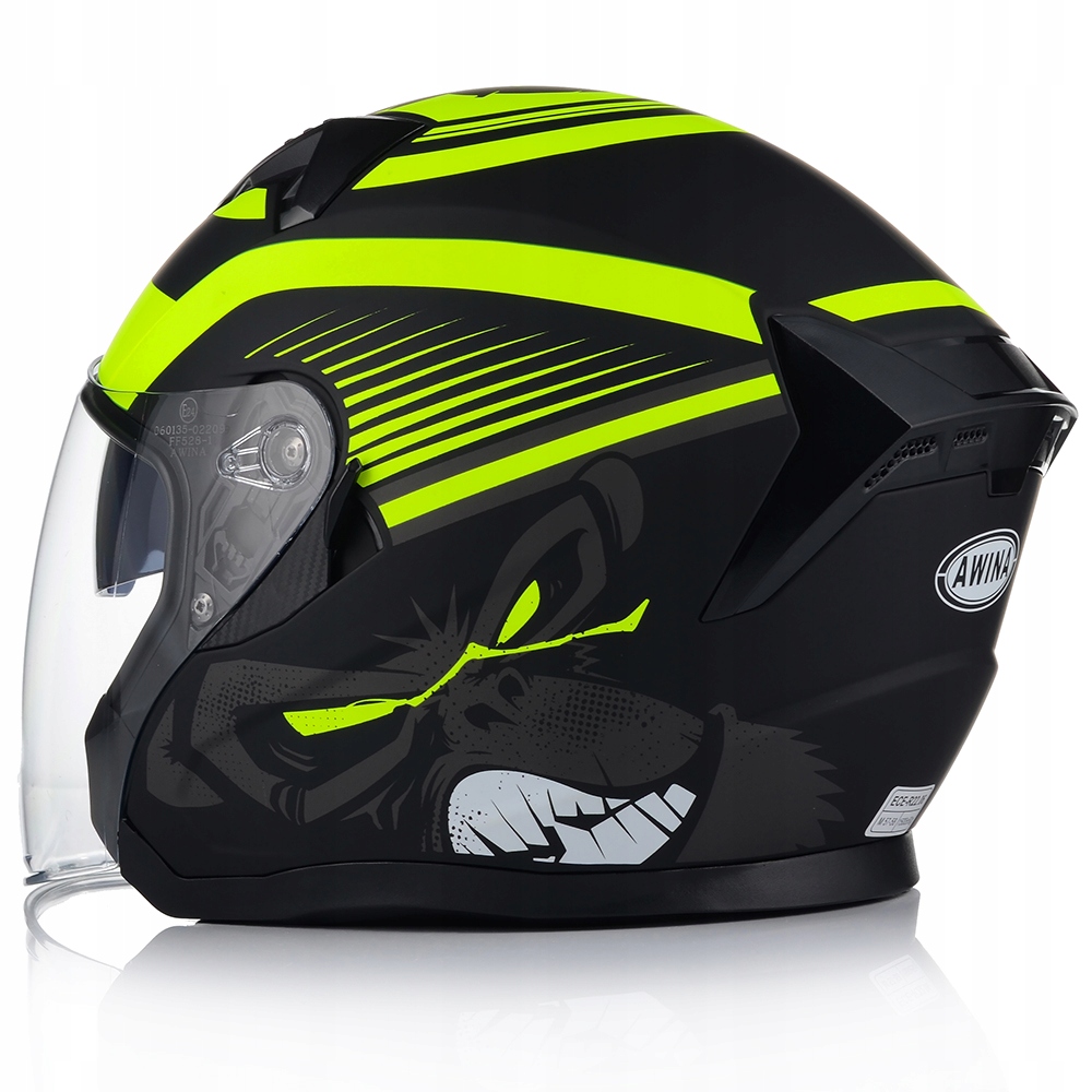 OTEVŘENÁ MOTOCYKLOVÁ PŘILBA AWINA JK528 FLUO MATT SCOOTER CHOPPER + BLENDA Typ Otevřená / Jet
