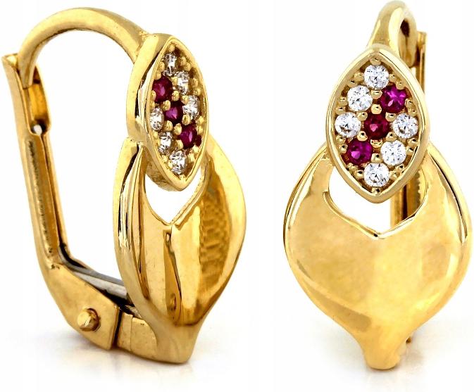 Zlaté náušnice 585 s růžovými a bílými zirkony jsou elegantní jako dárek