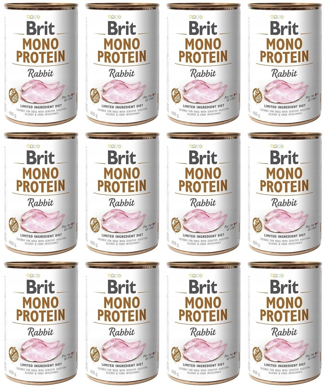 Brit Mono Protein Rabbit Králík Plechovka 12 x 400 g