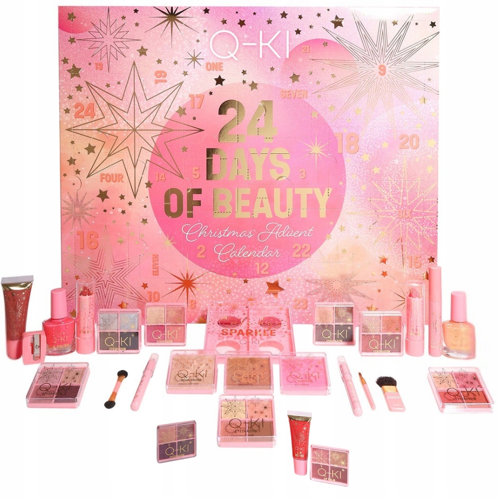 Q-ki 24 Days Of Beauty Adventní Kalendář s Kosmetikou Sada na Líčení
