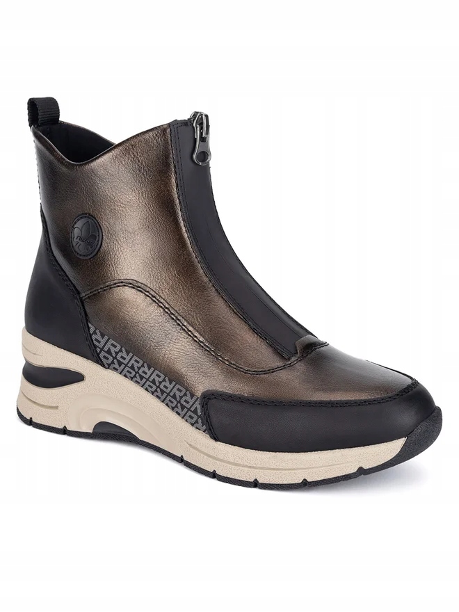 Dámské Kotníkové Boty Rieker N9381-60, vel. 37, hnědé, na klínku, se zipem
