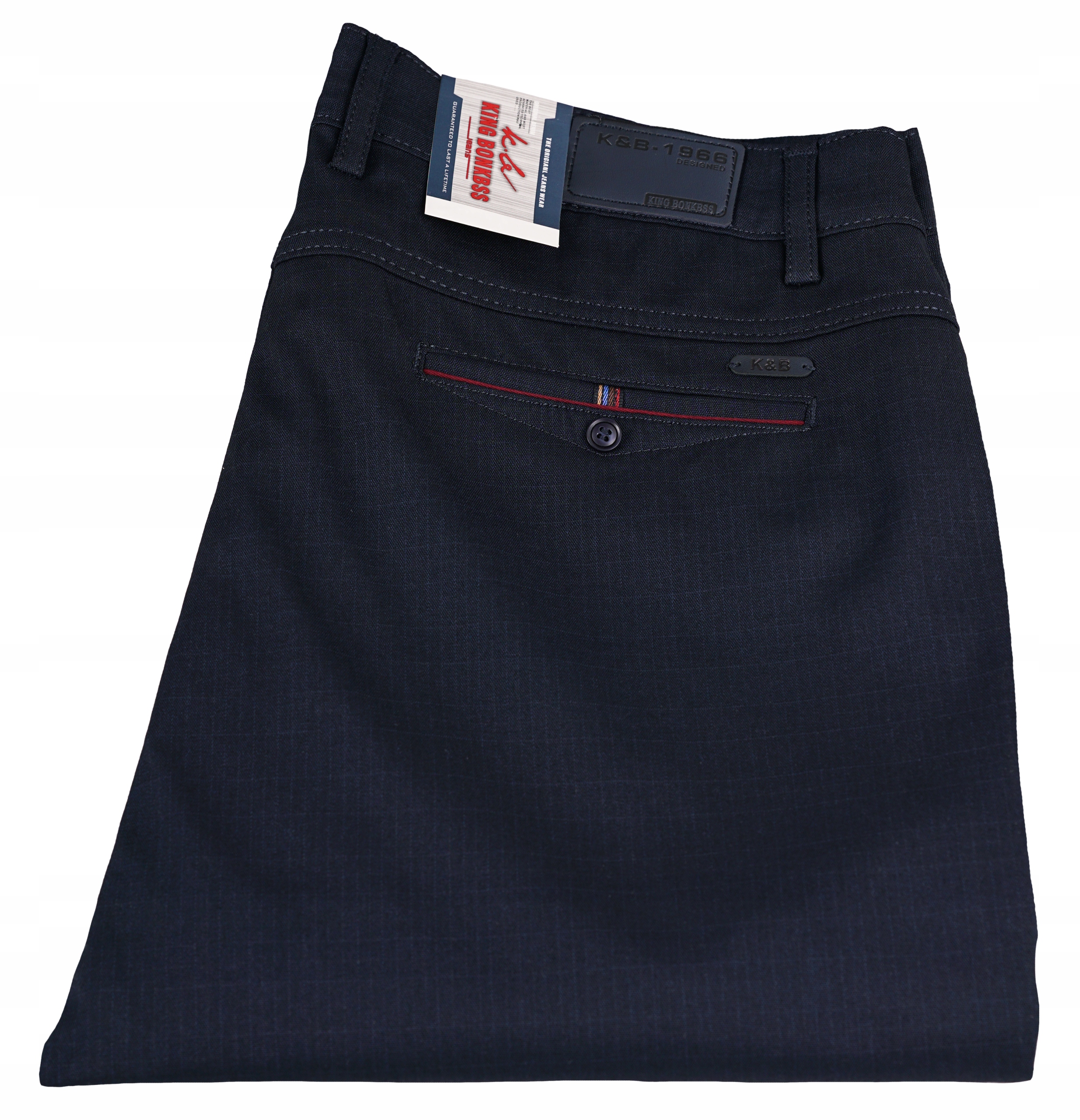 SPODNIE MĘSKIE WIZYTOWE GRANATOWE ELEGANCKIE CASUAL CHINO W32 L32 84-86 CM