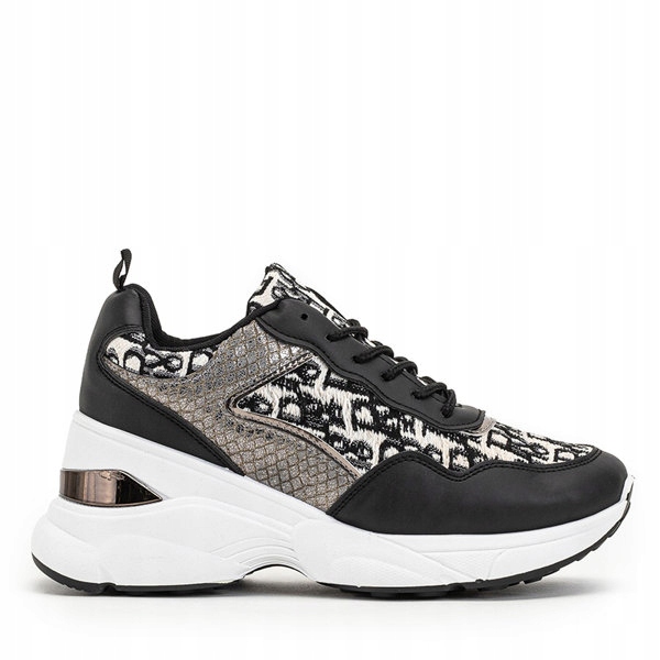 

Czarne Damskie Sneakersy Ukryty Koturn Suwill 38