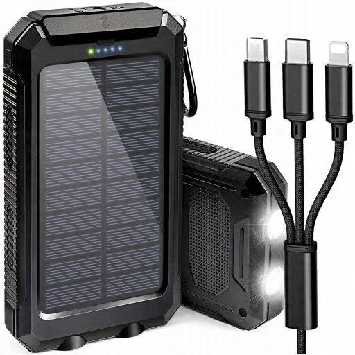 

Solarny Power Bank 10000mAh 2x Usb Latarka