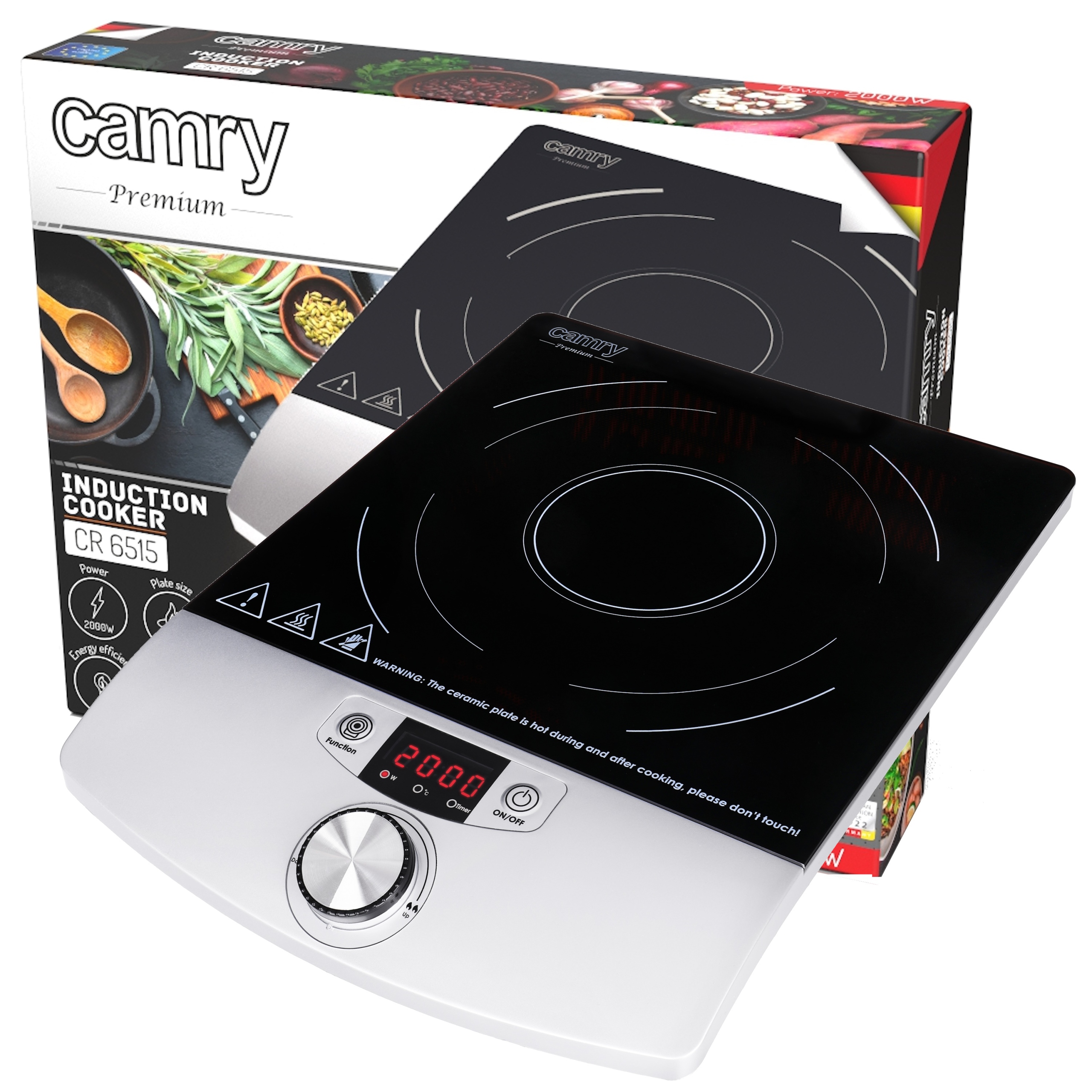 Camry Cr 6515 Kuchenka indukcyjna 2000W timer LCD