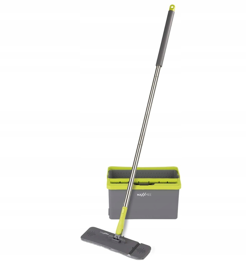Maxxmee Podlahový mop s kbelíkem – sada na úklid (zelená)