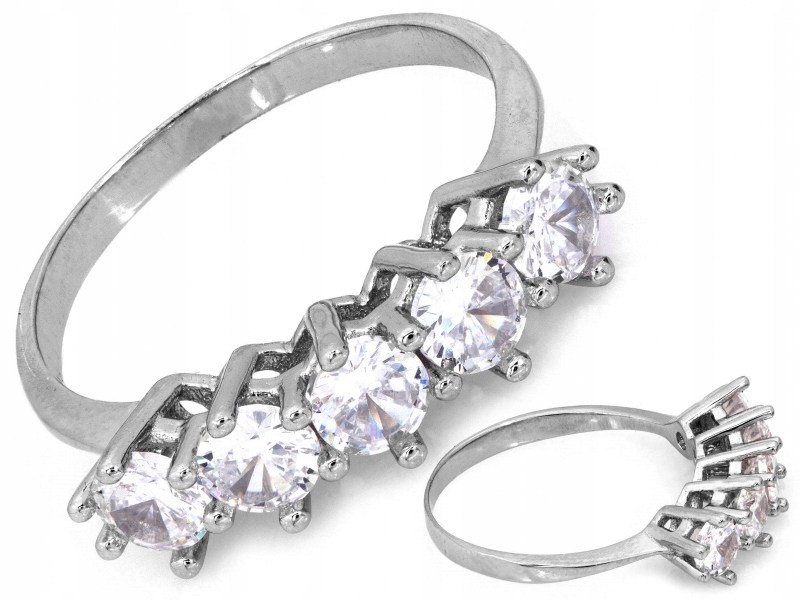 Prstýnek se zirkony 925 luxusní 2.13g dárek r19 kameny