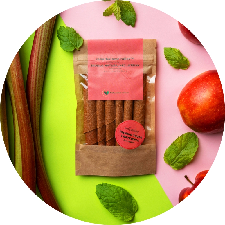 Rabarbarowe rollsy warzywna przekąska witaminowe rollsy 50 g Marka Naturalnie Zdrowi