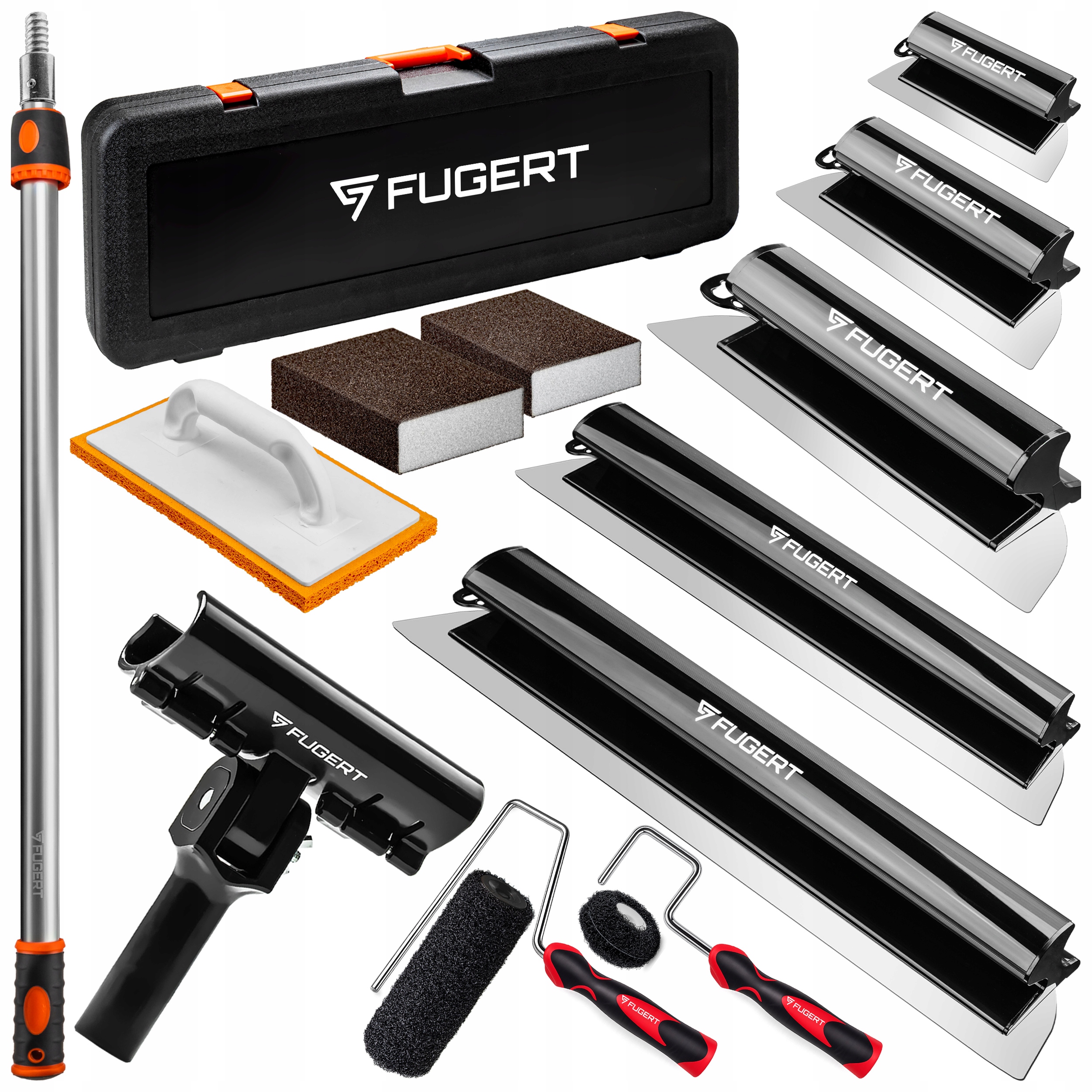 Zestaw Noży Do Gładzi 25-100CM Lizak Pióro Szpachla Do Gładzi 13EL +walizka