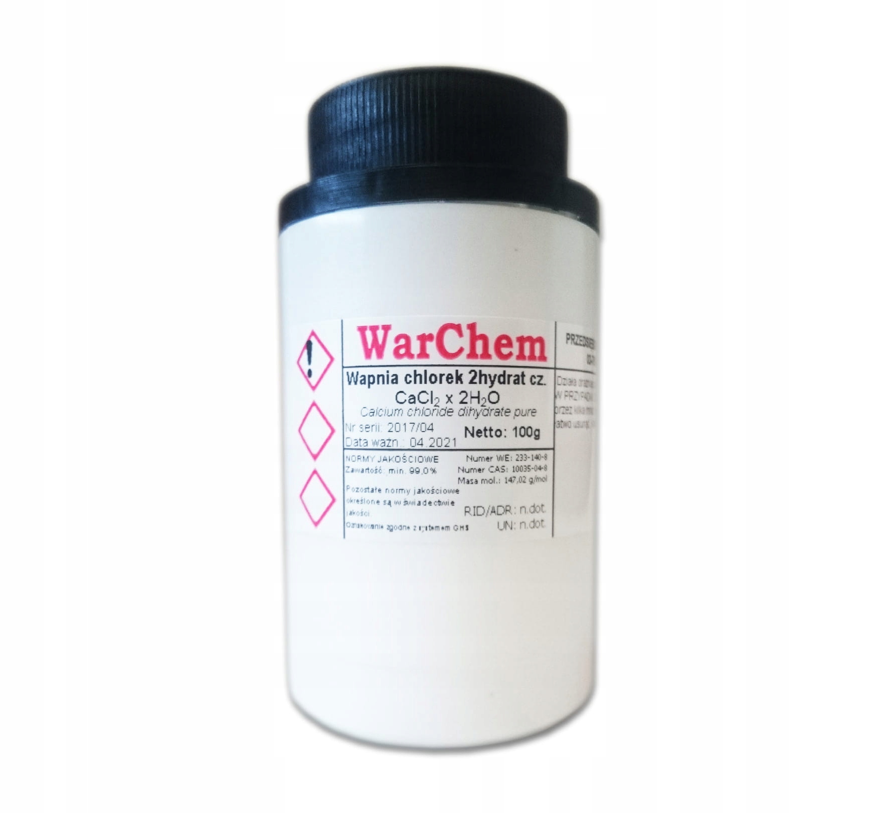 

Chlorek Wapnia 2hydrat 100g Warchem [59214]