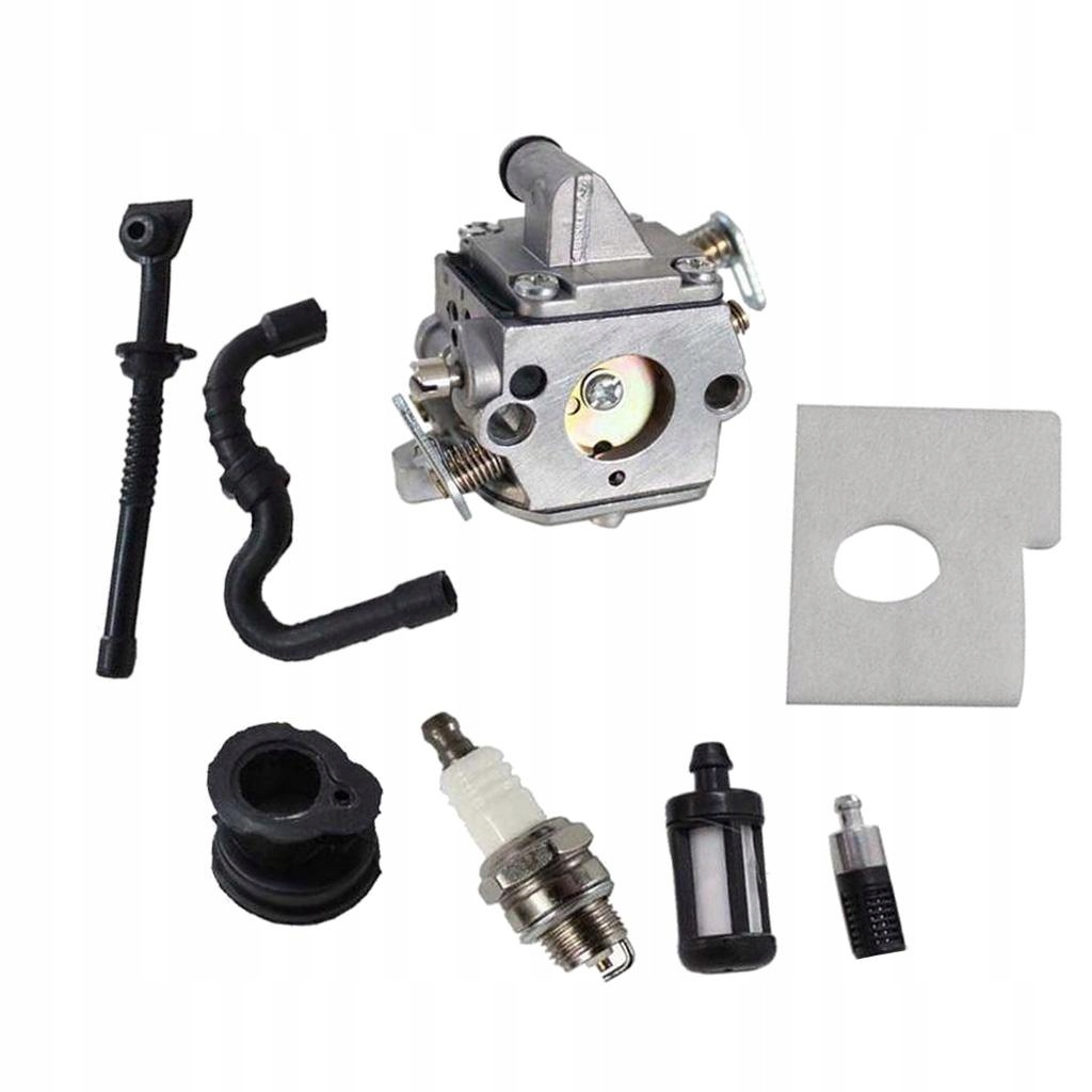 1 gaźnik 1 przewód paliwowy i 1 przewód olejowy