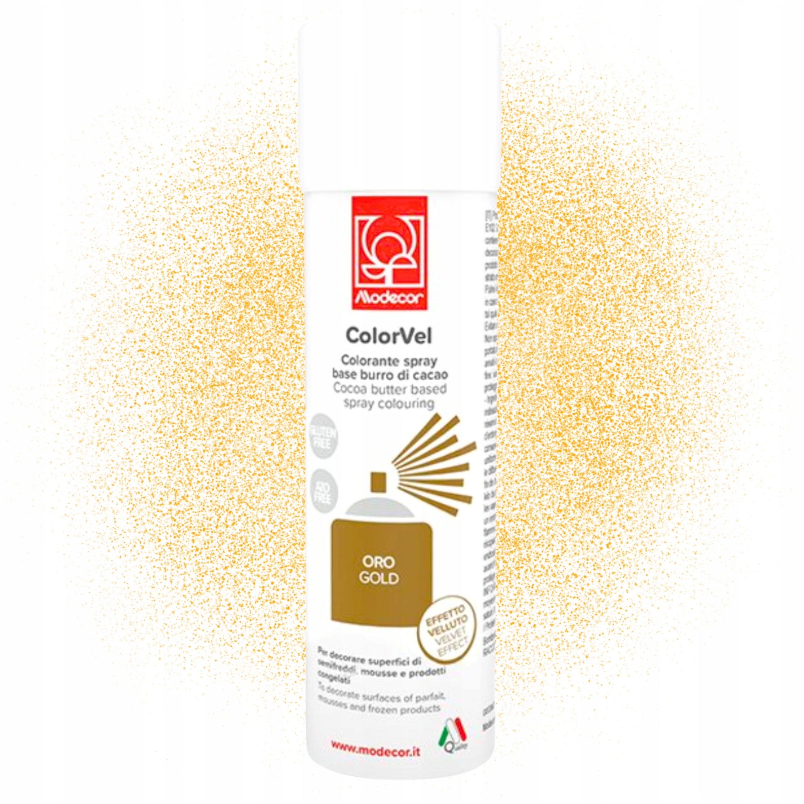 Semiš Ve Spreji Aerozolu Potravinářský Modecor Zlatý 250 ml